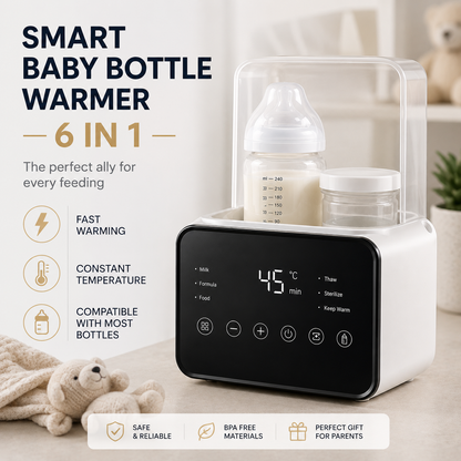 Naiev™ Smart Baby Bottle Warmer | 6-in-1 Digital Sterilizer & Milk Warme